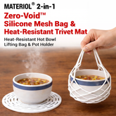 MATERIOL 2-in-1 Zero-Void™ Silicone Mesh Bag & Heat-Resistant Trivet Mat for Hot Bowls