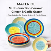 MATERIOL Handmade Ceramic Ginger & Garlic Grater – Fine Grinder for Fruits, Spices & Fresh Flavor (Backup)