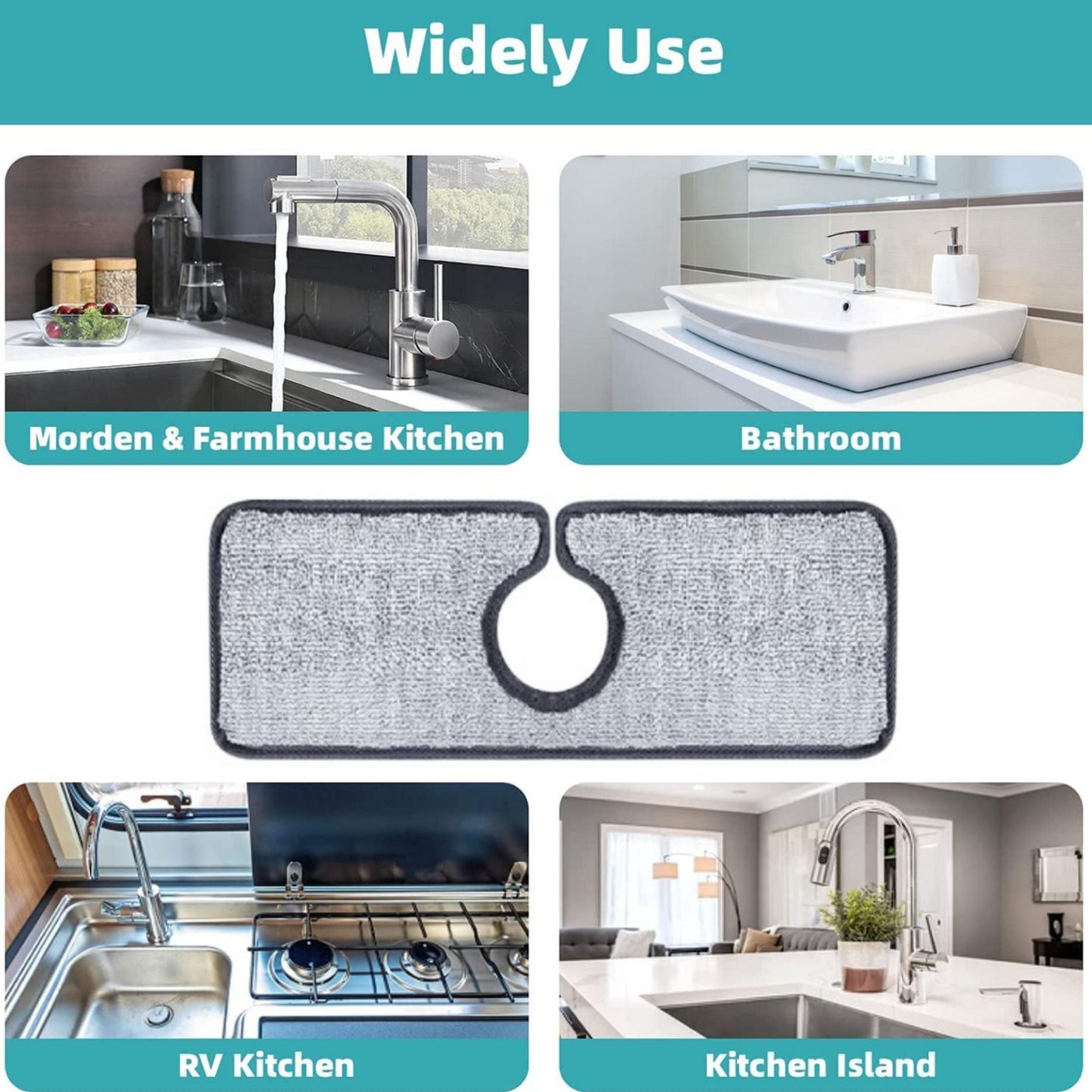 Faucet Splash Absorbent Microfiber Mat