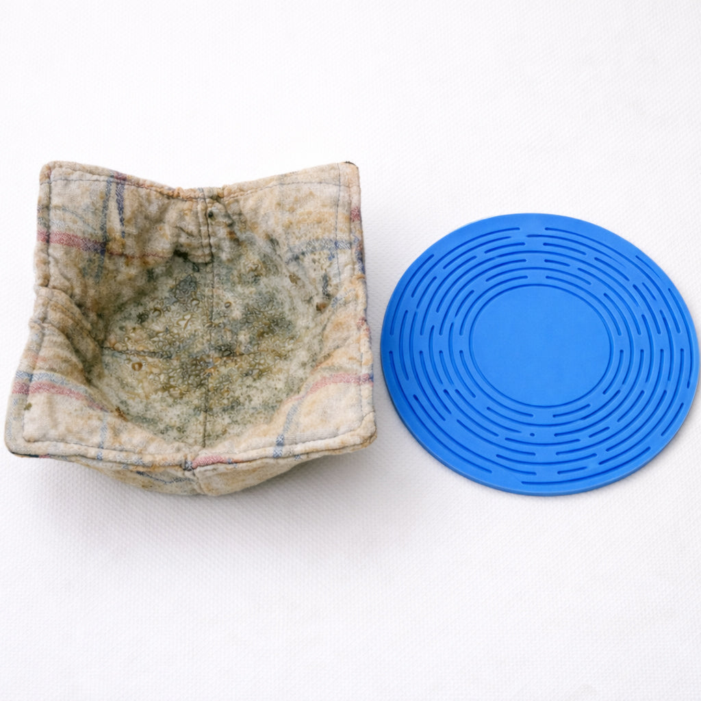 MATERIOL 2-in-1 Zero-Void™ Silicone Mesh Bag & Heat-Resistant Trivet Mat for Hot Bowls