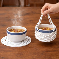 MATERIOL 2-in-1 Zero-Void™ Silicone Mesh Bag & Heat-Resistant Trivet Mat for Hot Bowls