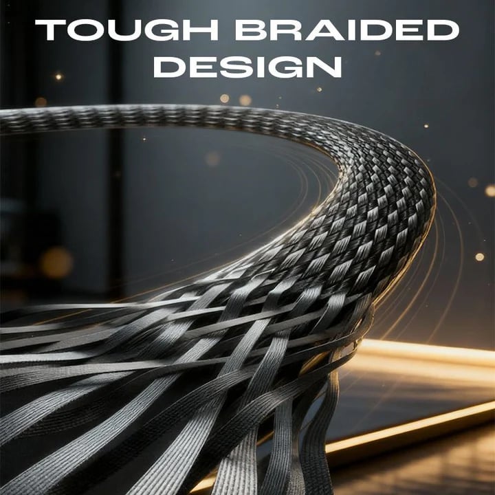 كابل شحن وحامل غير مرئي من ماتيريول 2 في 1 - سلك شحن سريع 240 واط مع حامل هاتف مدمج (عرض خاص)