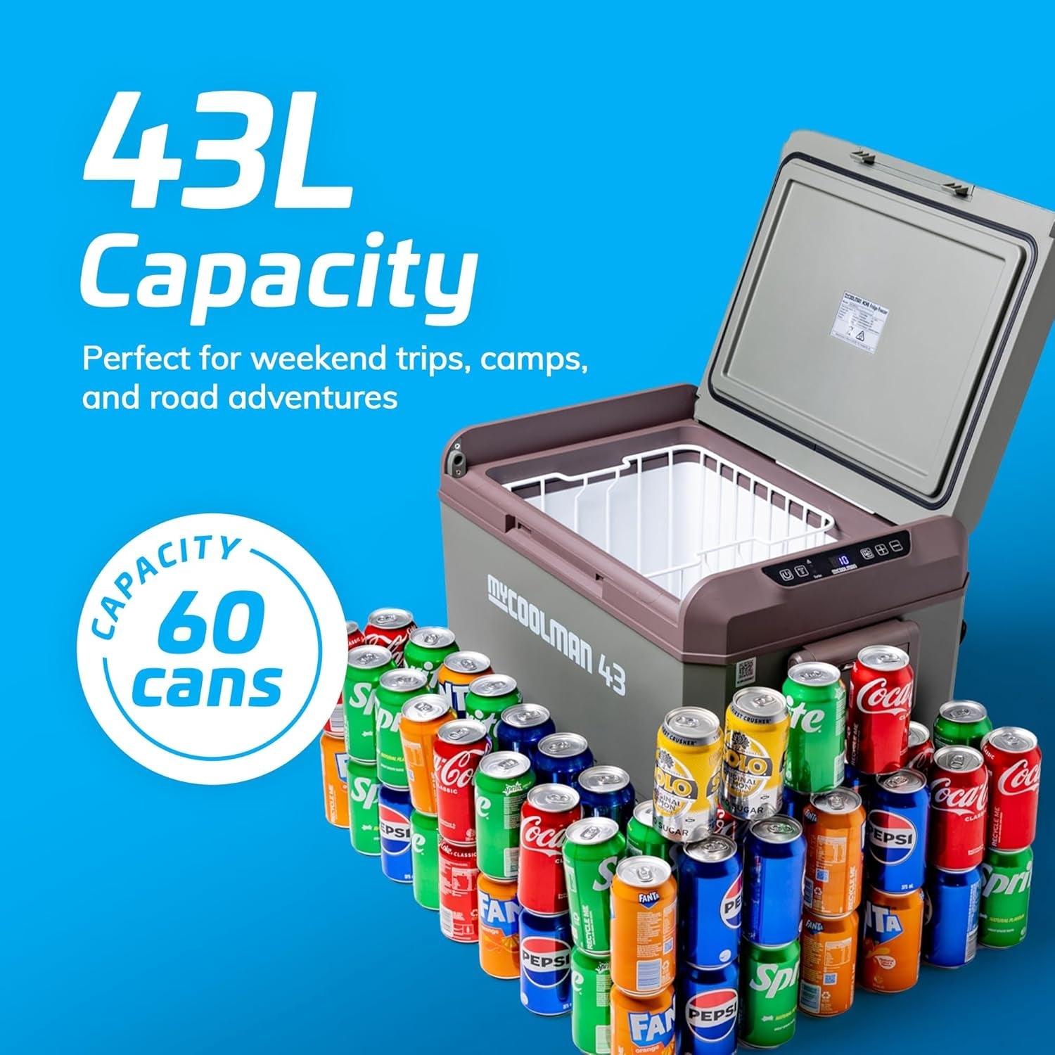 myCOOLMAN 43L Recreational Series Portable Fridge Freezer