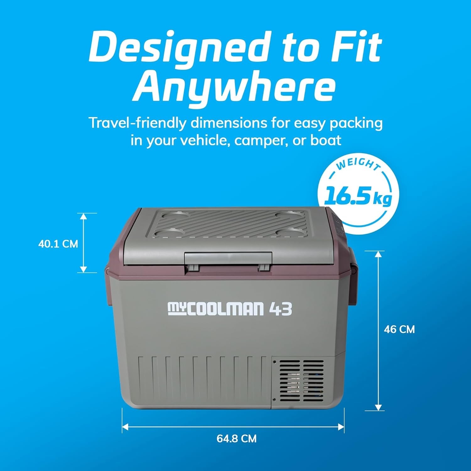 myCOOLMAN 43L Recreational Series Portable Fridge Freezer