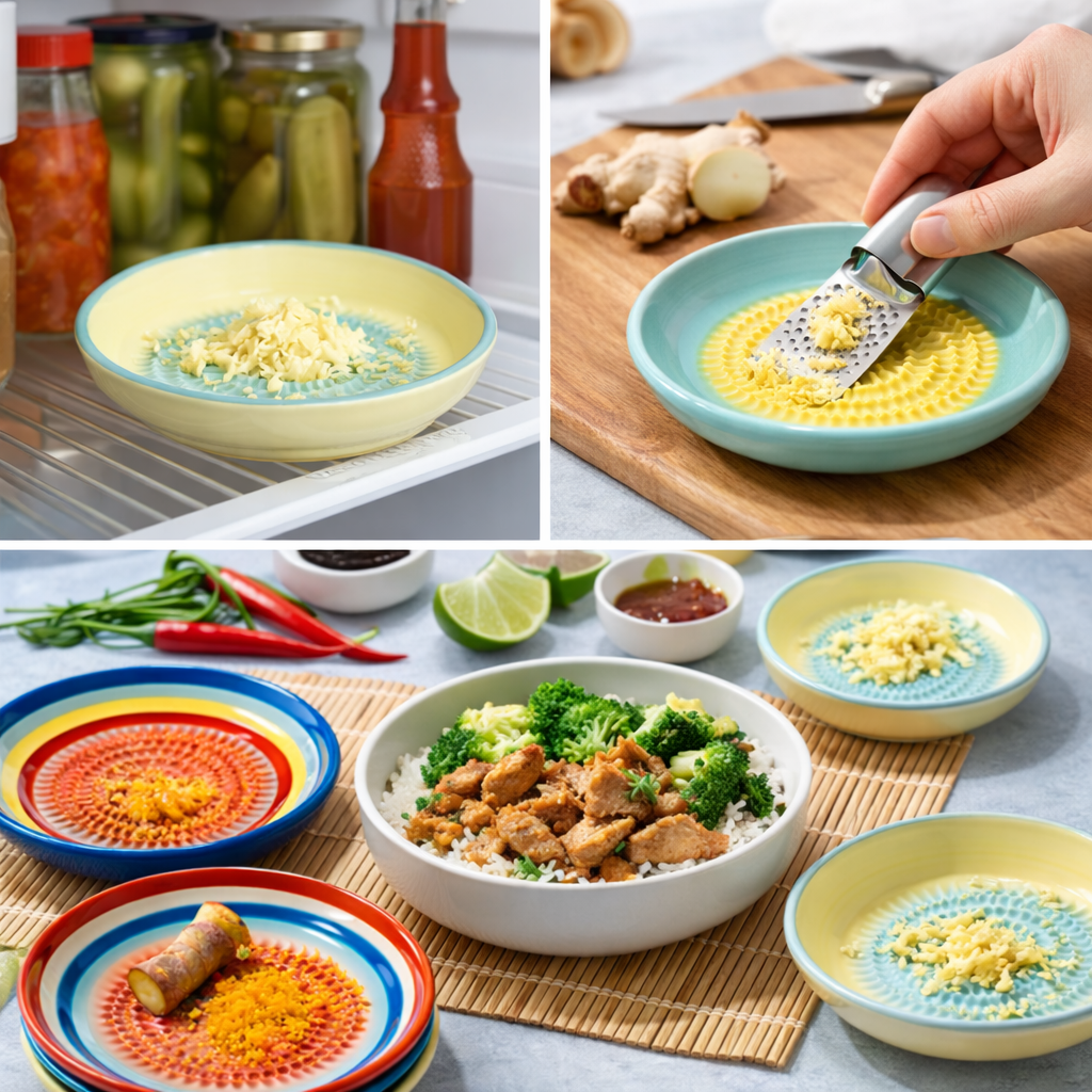 MATERIOL Handmade Ceramic Ginger & Garlic Grater – Fine Grinder for Fruits, Spices & Fresh Flavor (Backup)