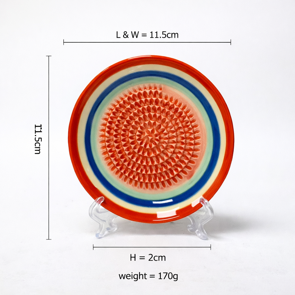 MATERIOL Handmade Ceramic Ginger & Garlic Grater – Fine Grinder for Fruits, Spices & Fresh Flavor (Backup)