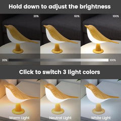 Touch small table lamp bird lamp
