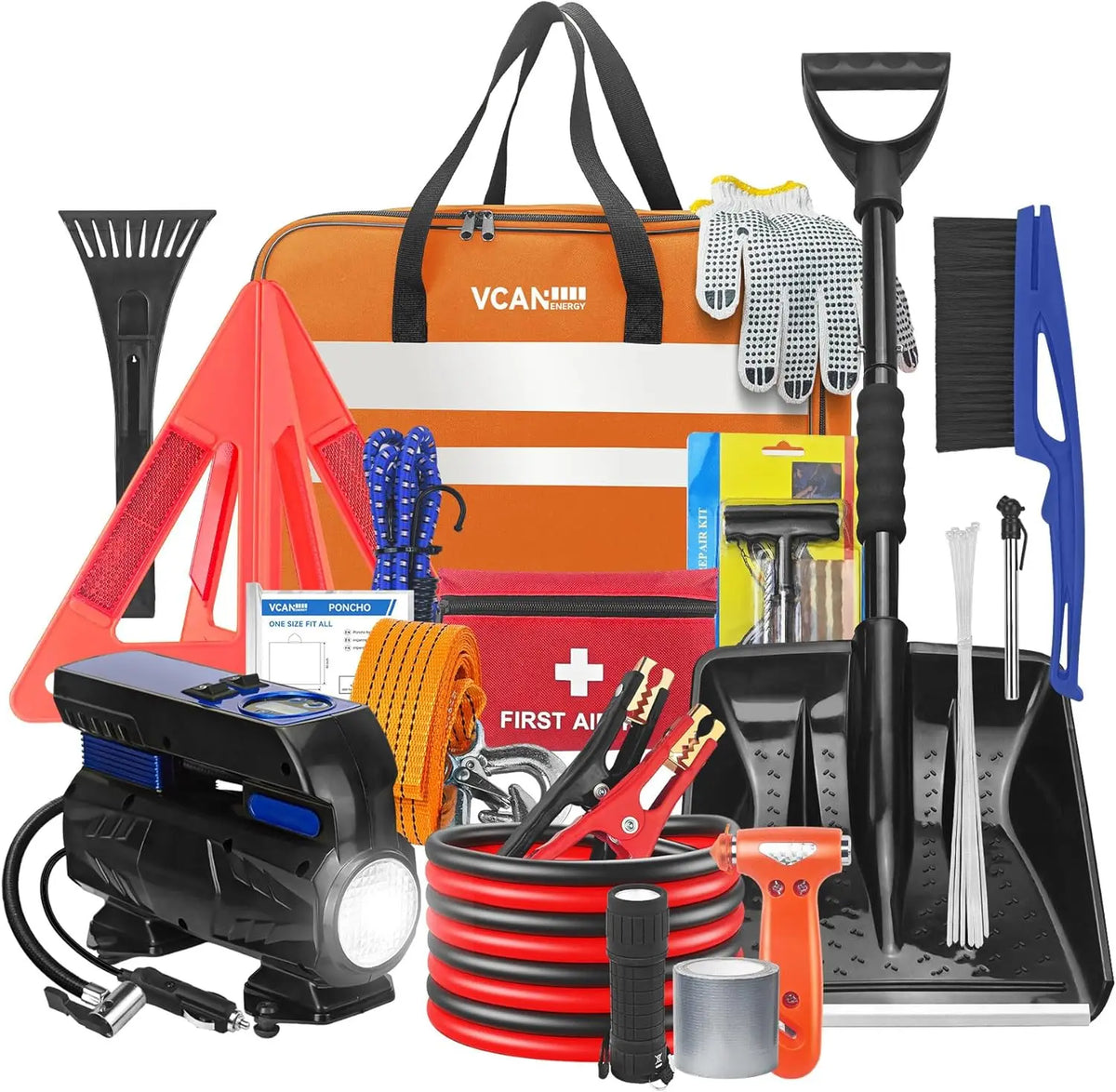 Car Emergency Kit with Portable Air Compressor