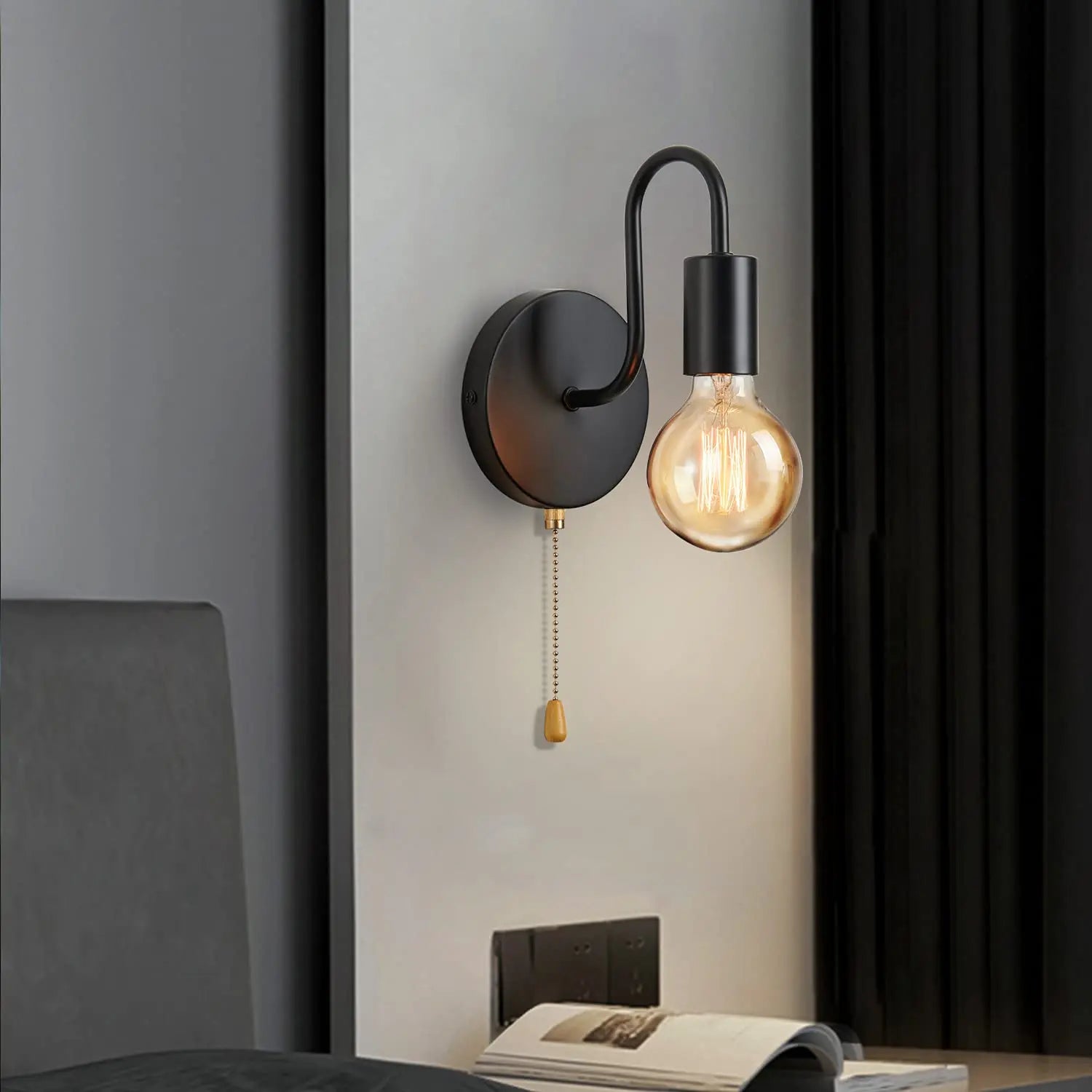 Wall Lamp Iron Black