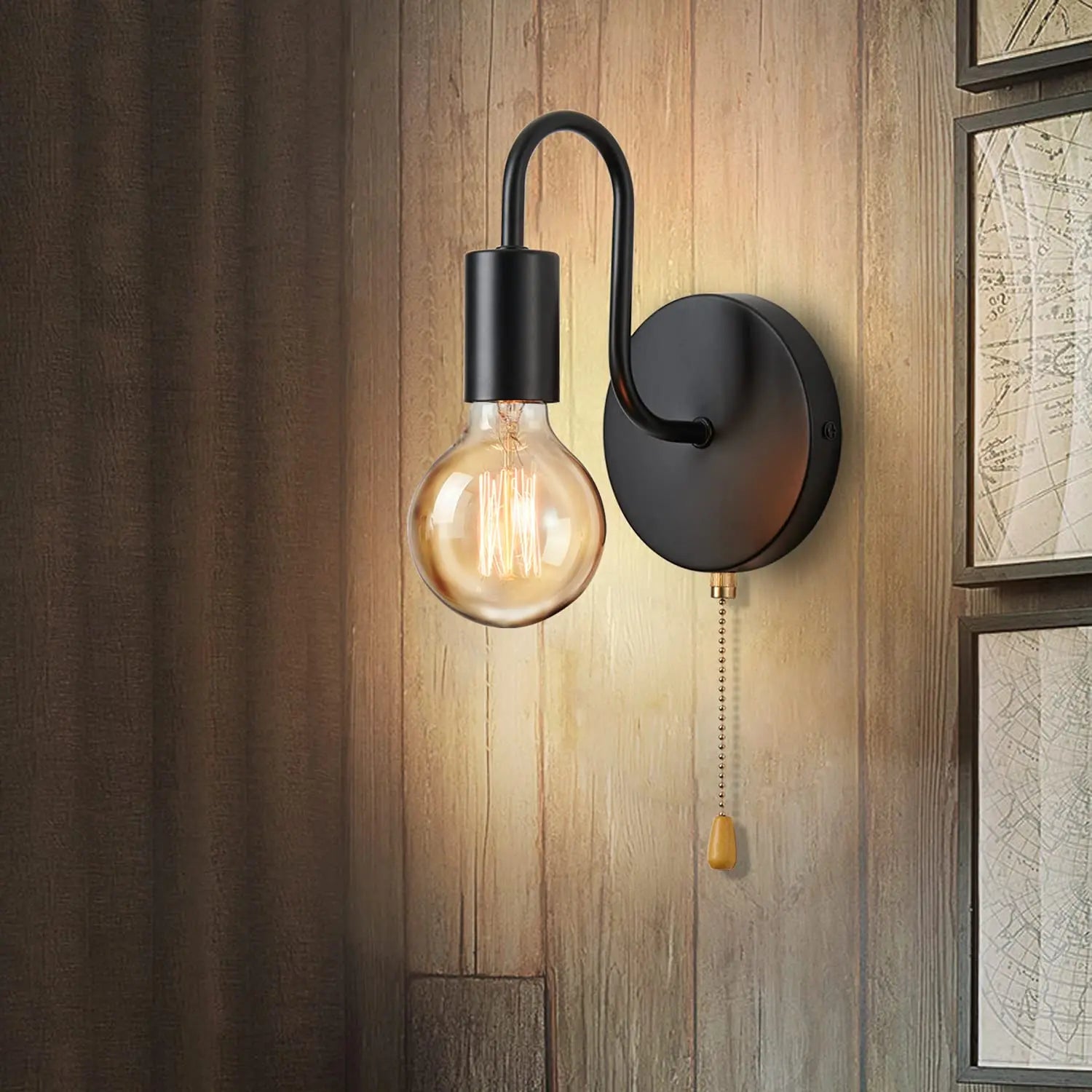 Wall Lamp Iron Black