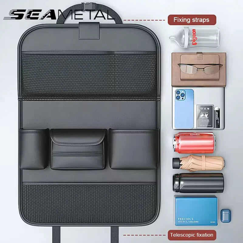 Car Seat Back Organizer Foldable Table Tray Tablet Holder Tissue Box Car Accessories