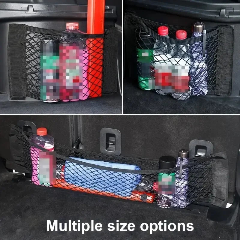 Car Storage Bag Double Mesh Trunk Storage Net,