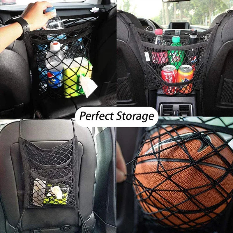 Car Storage Net Bag Between Seats Car