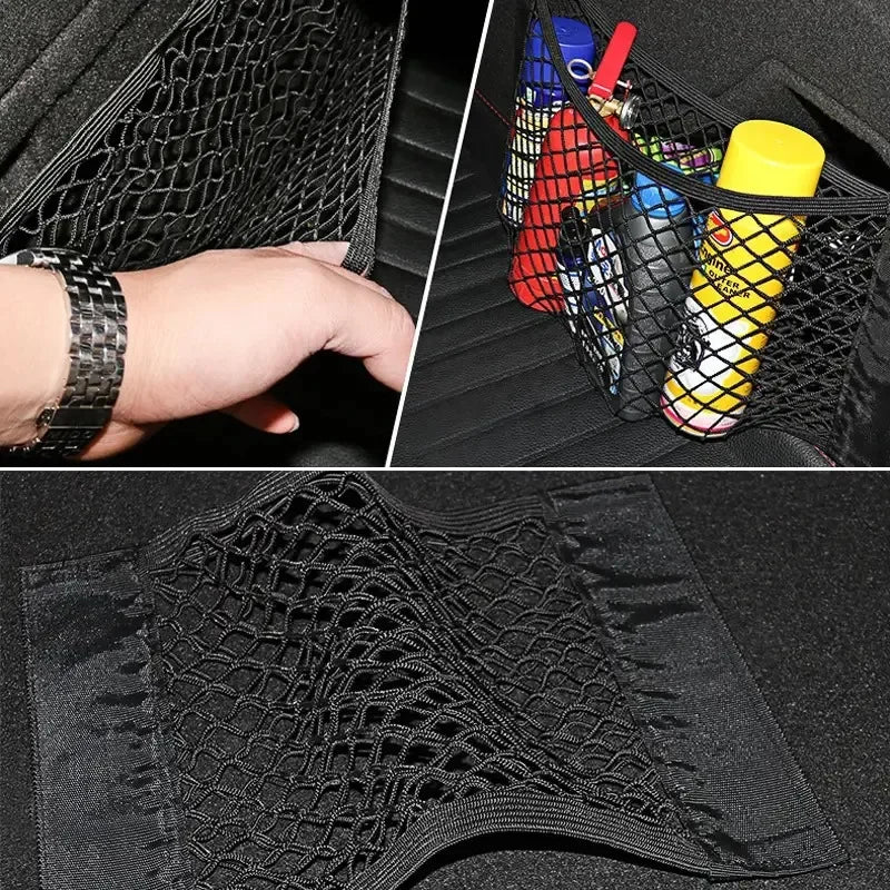 Car Storage Bag Double Mesh Trunk Storage Net,