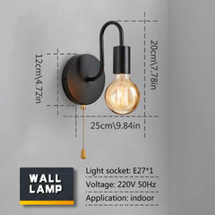 Wall Lamp Iron Black