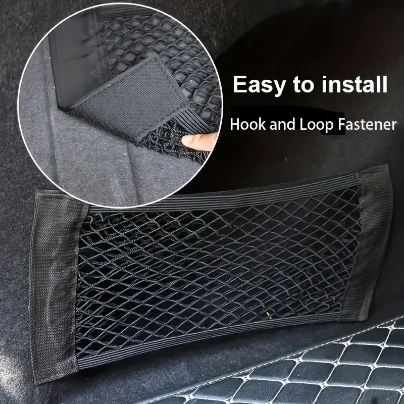 Car Storage Bag Double Mesh Trunk Storage Net,