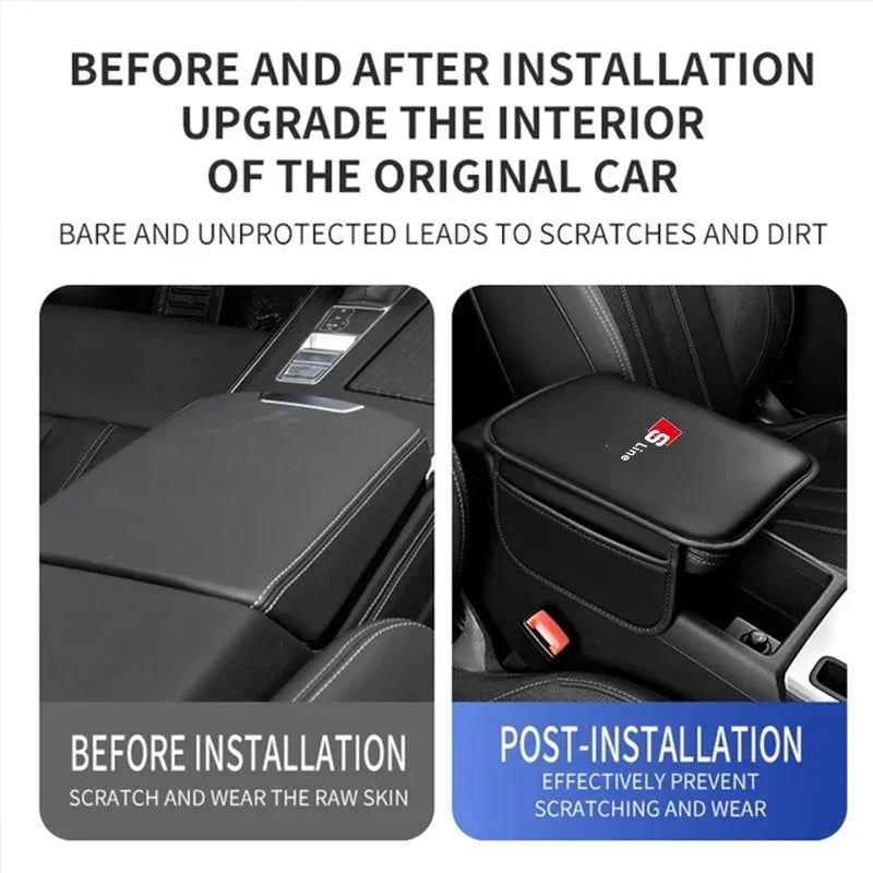 Car Armrest Box Pad Leather
