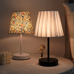 Solid Wood Fabric Usb Small Desk Lamp