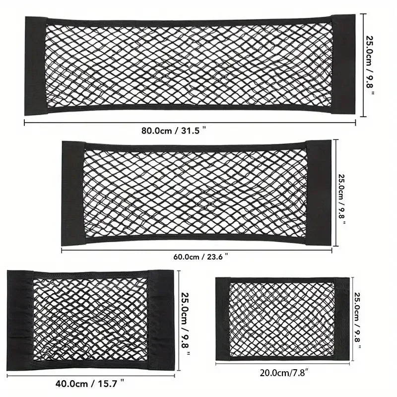 Car Storage Bag Double Mesh Trunk Storage Net,