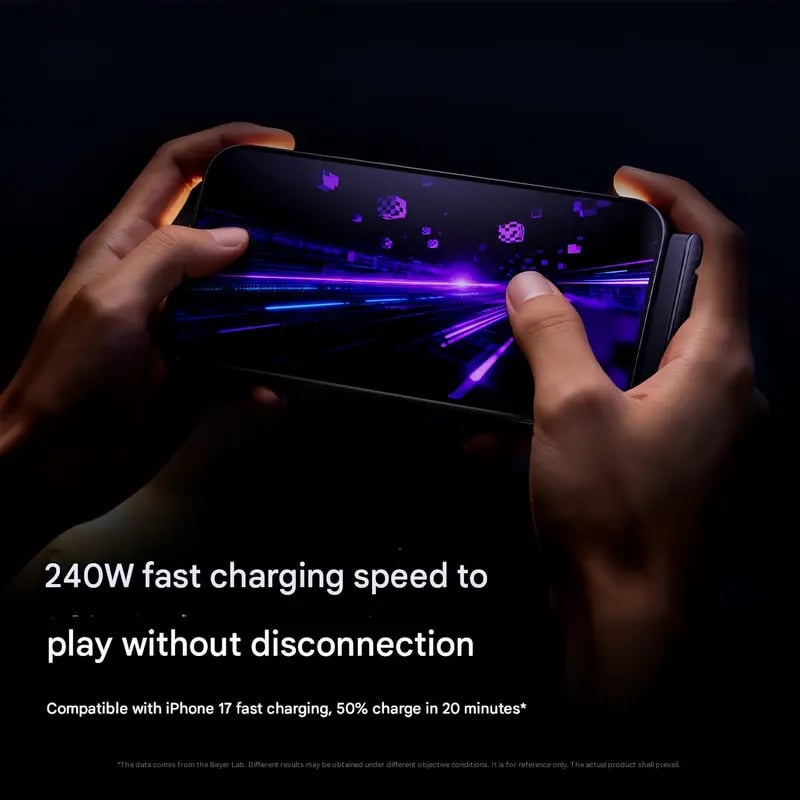 كابل شحن وحامل غير مرئي من ماتيريول 2 في 1 - سلك شحن سريع 240 واط مع حامل هاتف مدمج (عرض خاص)