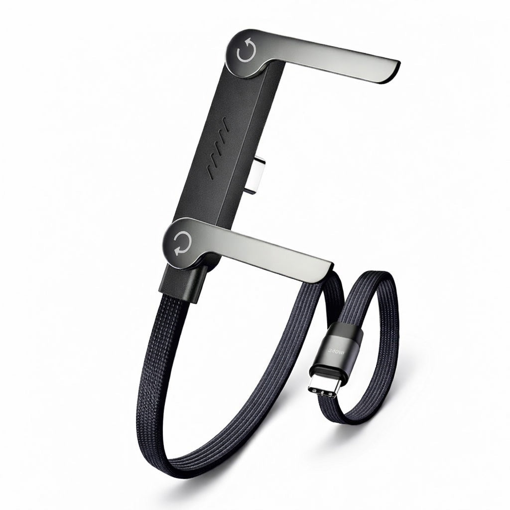 كابل شحن وحامل غير مرئي من ماتيريول 2 في 1 - سلك شحن سريع 240 واط مع حامل هاتف مدمج (عرض خاص)